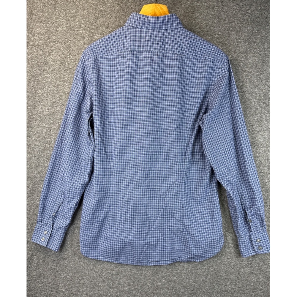 John Varvatos USA Blue Micro‎ Check Long Sleeve Button Down Career Shirt Mens L - Picture 4 of 10